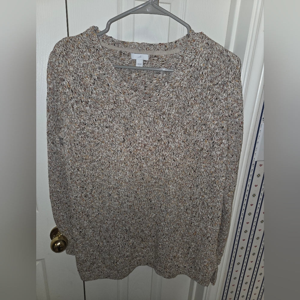 J. Jill Multicolor Knit V-Neck Sweater